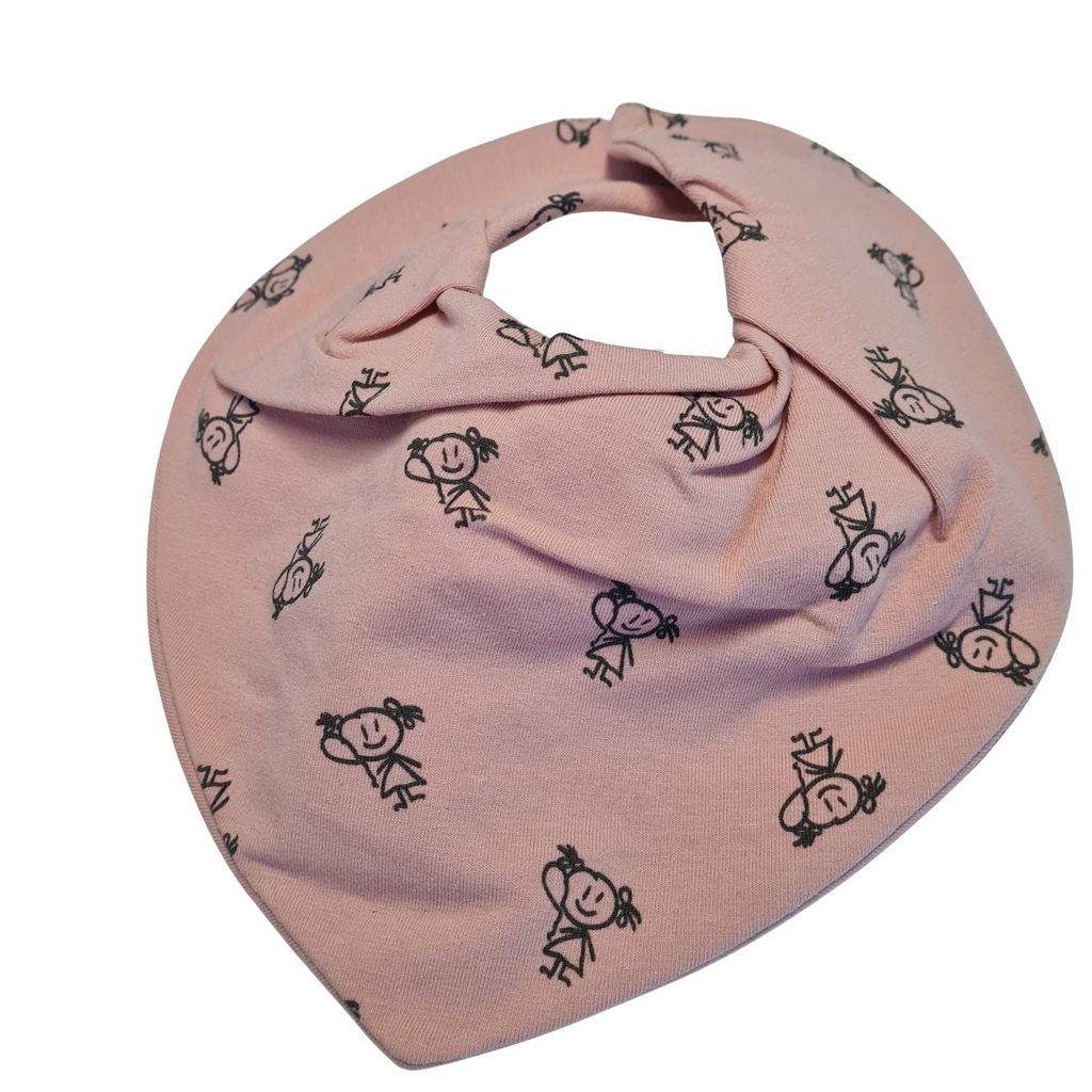 Premium Su Geçirmez Bandana Önlük | Cilt Dostu Penye & YKK Çıtçıt (Pembe)