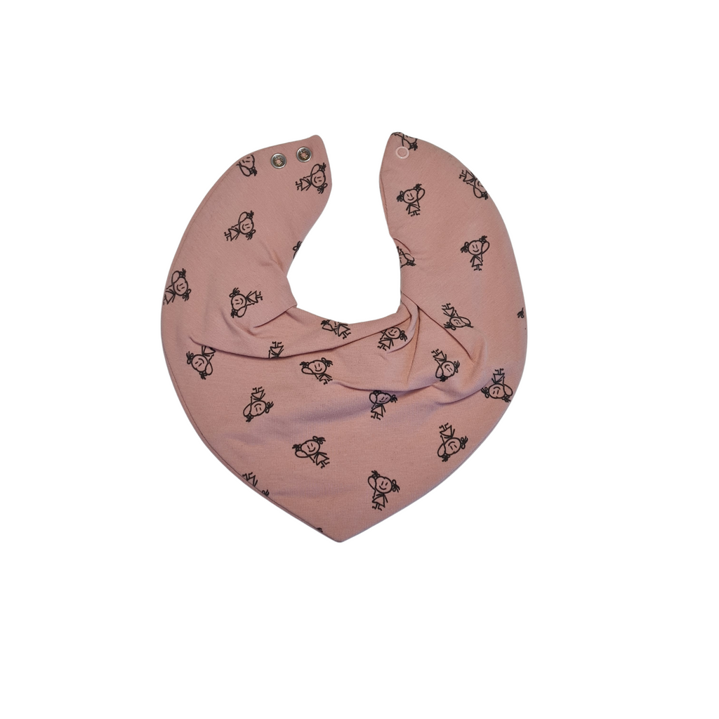 Premium Su Geçirmez Bandana Önlük | Cilt Dostu Penye & YKK Çıtçıt (Pembe)