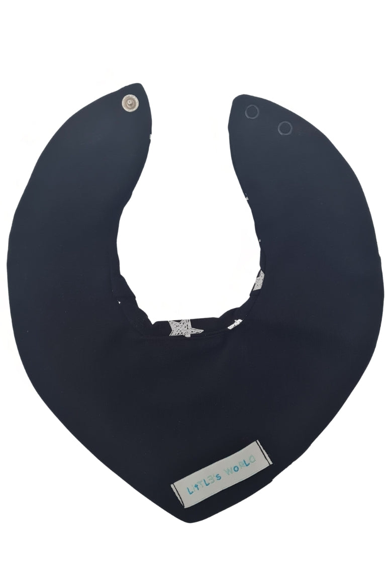 Premium Su Geçirmez Bandana Önlük | Cilt Dostu Penye & YKK Çıtçıt (siyah yıldız)