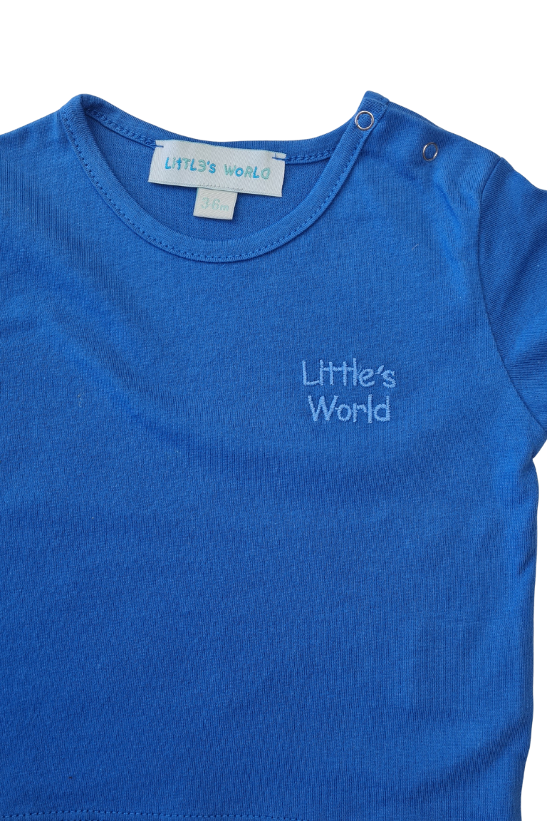 İkili Bebek Kirpi Tişört Takımı Mavi - Pamuklu 0-24 Ay | Little's World