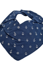 Premium Su Geçirmez Bandana Önlük | Cilt Dostu Penye & YKK Çıtçıt (Lacivert çapa)