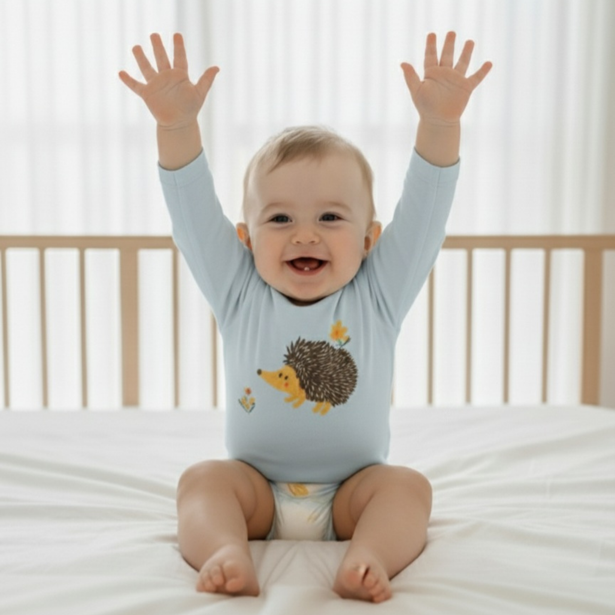 İkili Bebek Kirpi Tişört Takımı Mavi - Pamuklu 0-24 Ay | Little's World