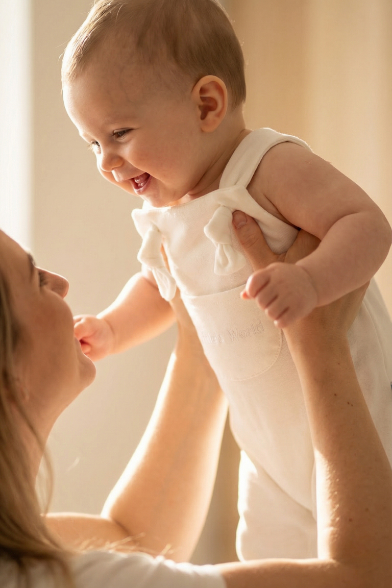 İlikli Bebek Salopet Krem  | Little's World