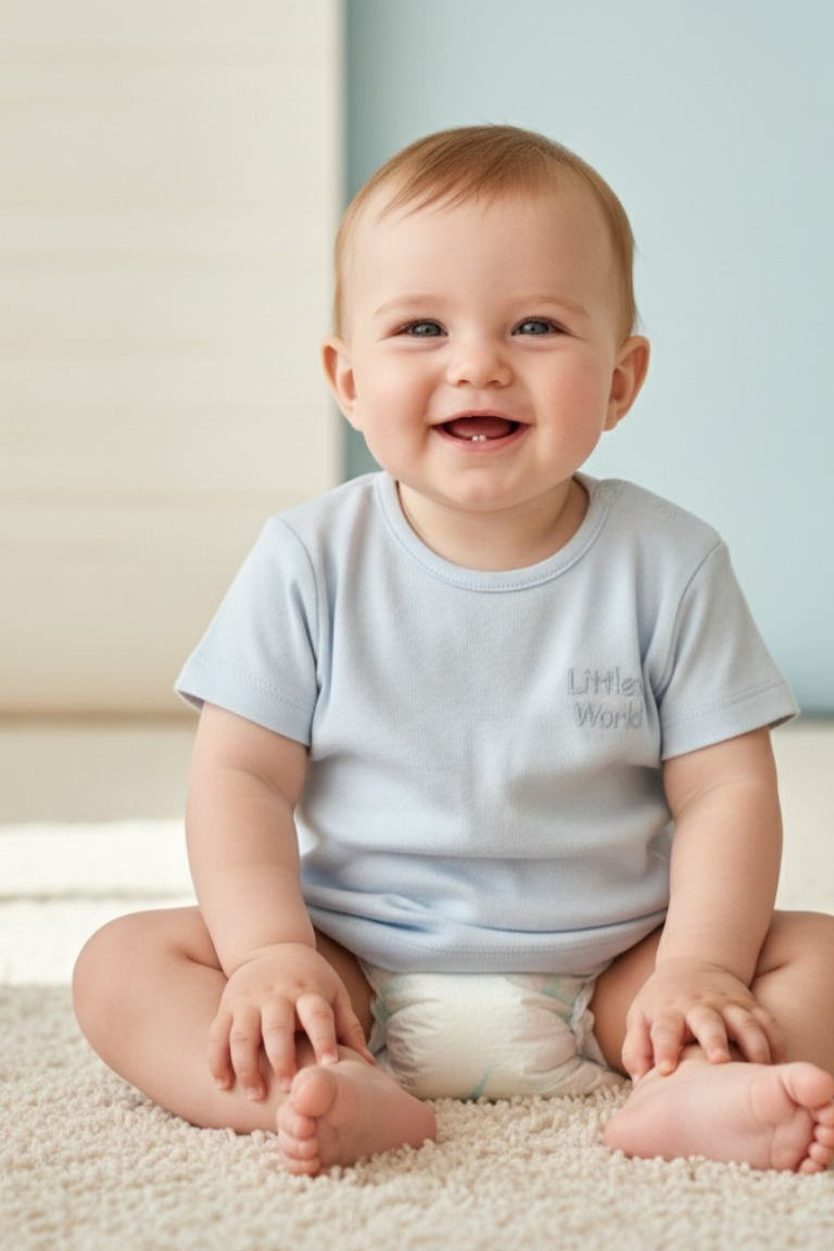 İkili Bebek Kirpi Tişört Takımı Sütlü Kahve - Pamuklu 0-24 Ay | Little's World