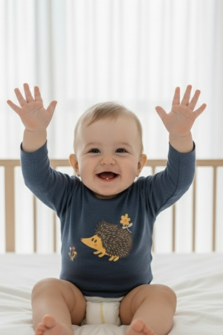 İkili Bebek Kirpi Tişört Takımı Lacivert - Pamuklu 0-24 Ay | Little's World