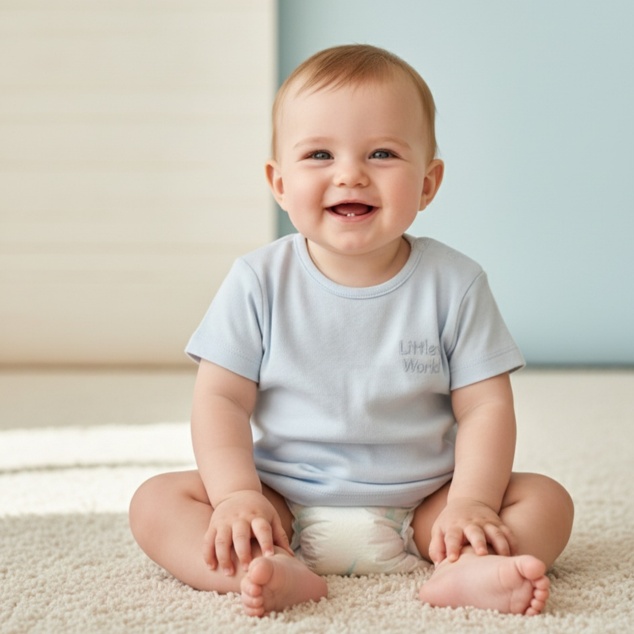 İkili Bebek Kirpi Tişört Takımı Lacivert - Pamuklu 0-24 Ay | Little's World