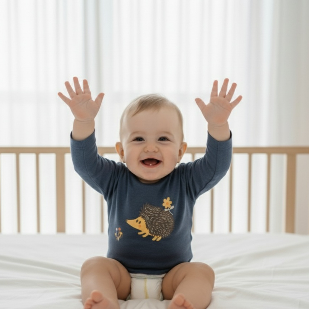 İkili Bebek Kirpi Tişört Takımı Lacivert - Pamuklu 0-24 Ay | Little's World