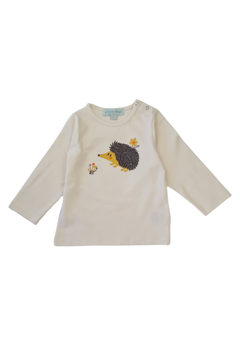 İkili Bebek Kirpi Tişört Takımı Ekru - Pamuklu 0-24 Ay | Little's World