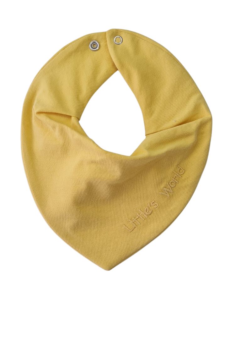 Premium Su Geçirmez Bandana Önlük | Cilt Dostu Penye & YKK Çıtçıt Little's World Nakışlı Mimoza