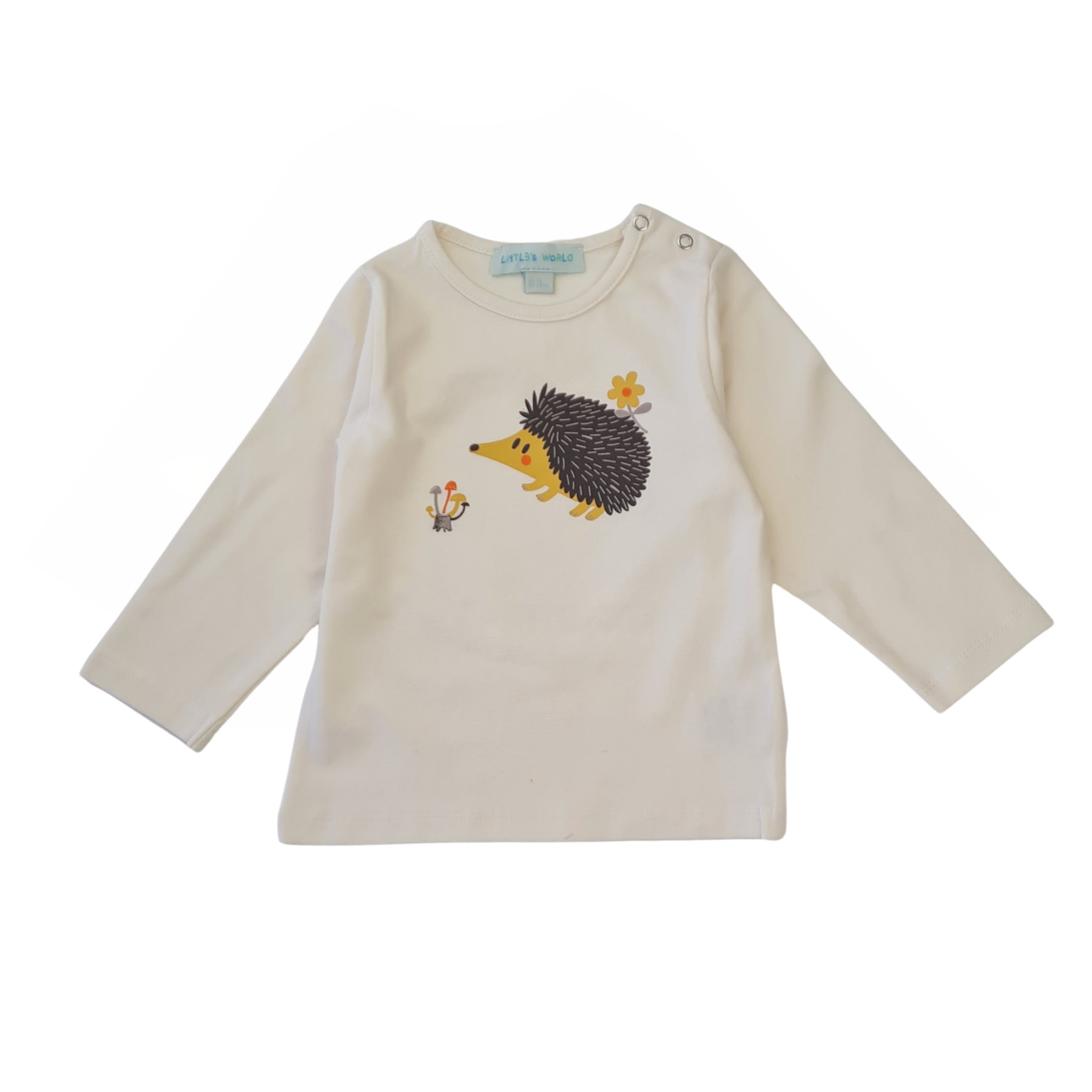 İkili Bebek Kirpi Tişört Takımı Ekru - Pamuklu 0-24 Ay | Little's World