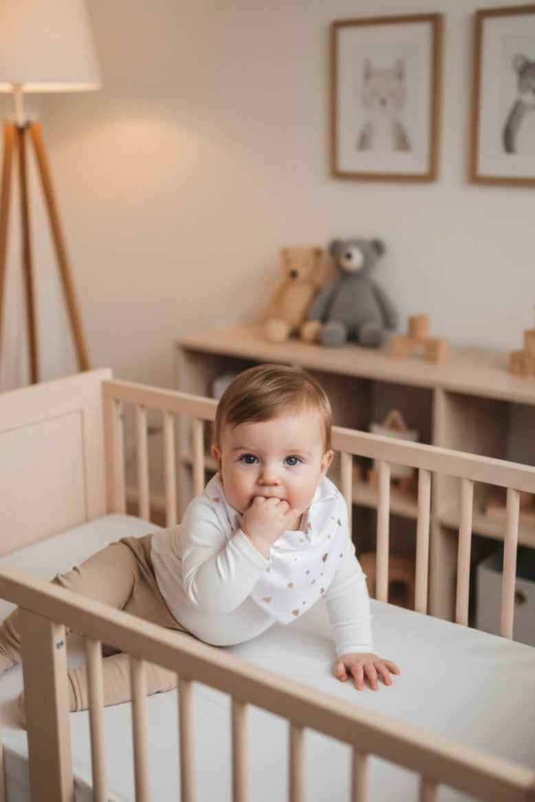 Premium Su Geçirmez Bandana Önlük | Cilt Dostu Penye & YKK Çıtçıt (Beyaz)