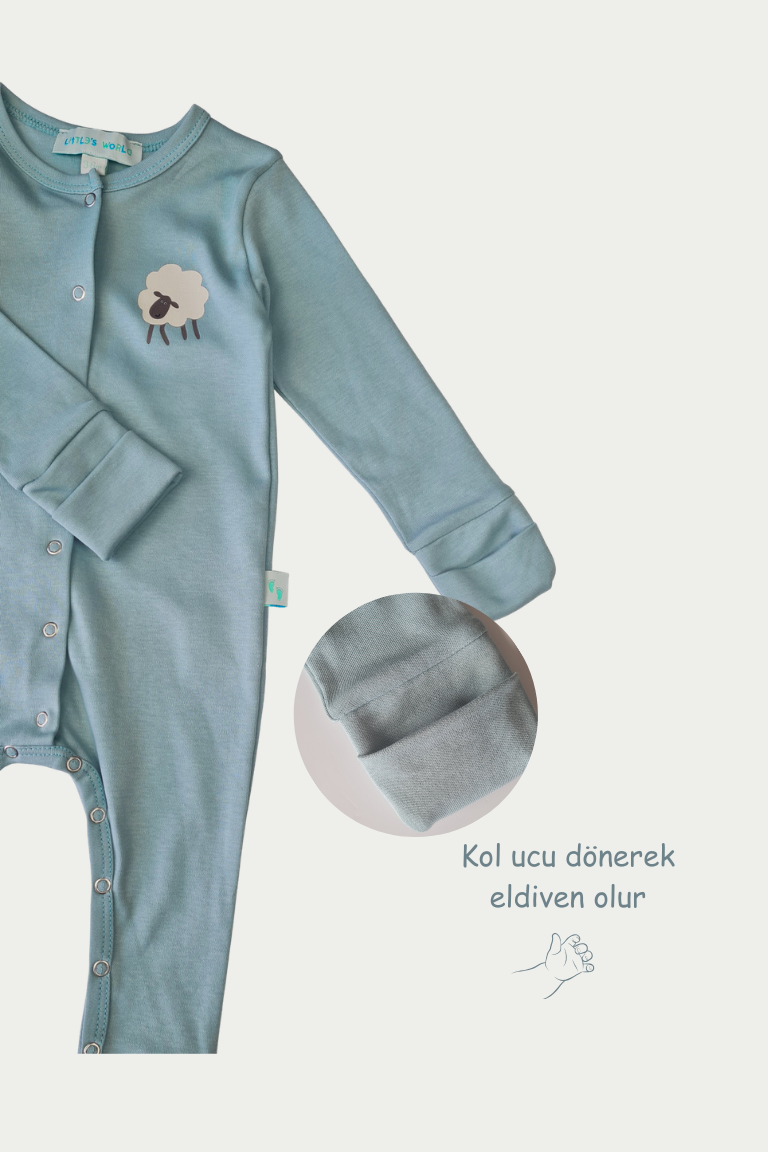 Patikli ve Eldivenli Tulum| Little's World Minik Kuzu Göl Mavisi