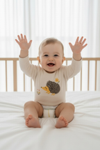 İkili Bebek Kirpi Tişört Takımı Sütlü Kahve - Pamuklu 0-24 Ay | Little's World