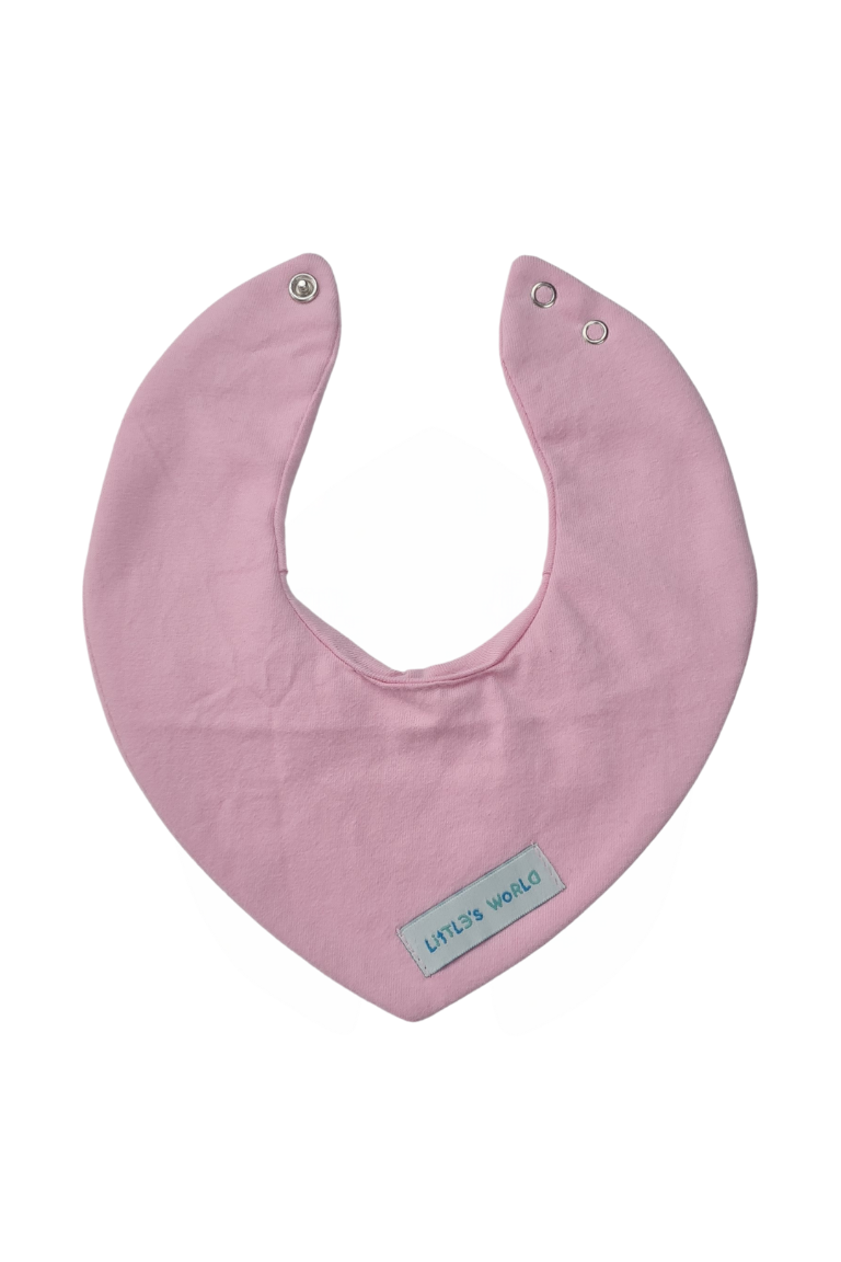 3'lü  Premium Su Geçirmez Bandana Önlük Set | Cilt Dostu Penye & YKK Çıtçıt Little's World Nakışlı Mimoza,Light Yellow ,Pink