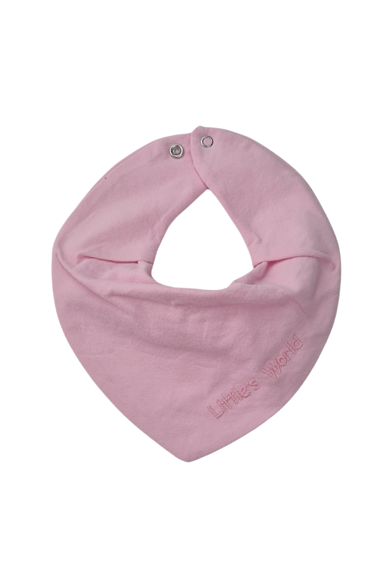 3'lü  Premium Su Geçirmez Bandana Önlük Set | Cilt Dostu Penye & YKK Çıtçıt Little's World Nakışlı Mimoza,Light Yellow ,Pink