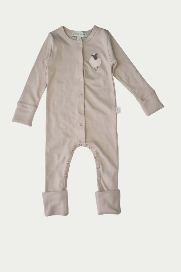 Patikli ve Eldivenli Tulum| Little's World Minik Kuzu Fildişi Latte