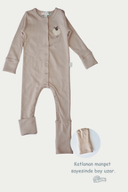 Patikli ve Eldivenli Tulum| Little's World Minik Kuzu Fildişi Latte