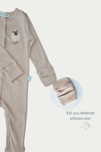 Patikli ve Eldivenli Tulum| Little's World Minik Kuzu Fildişi Latte