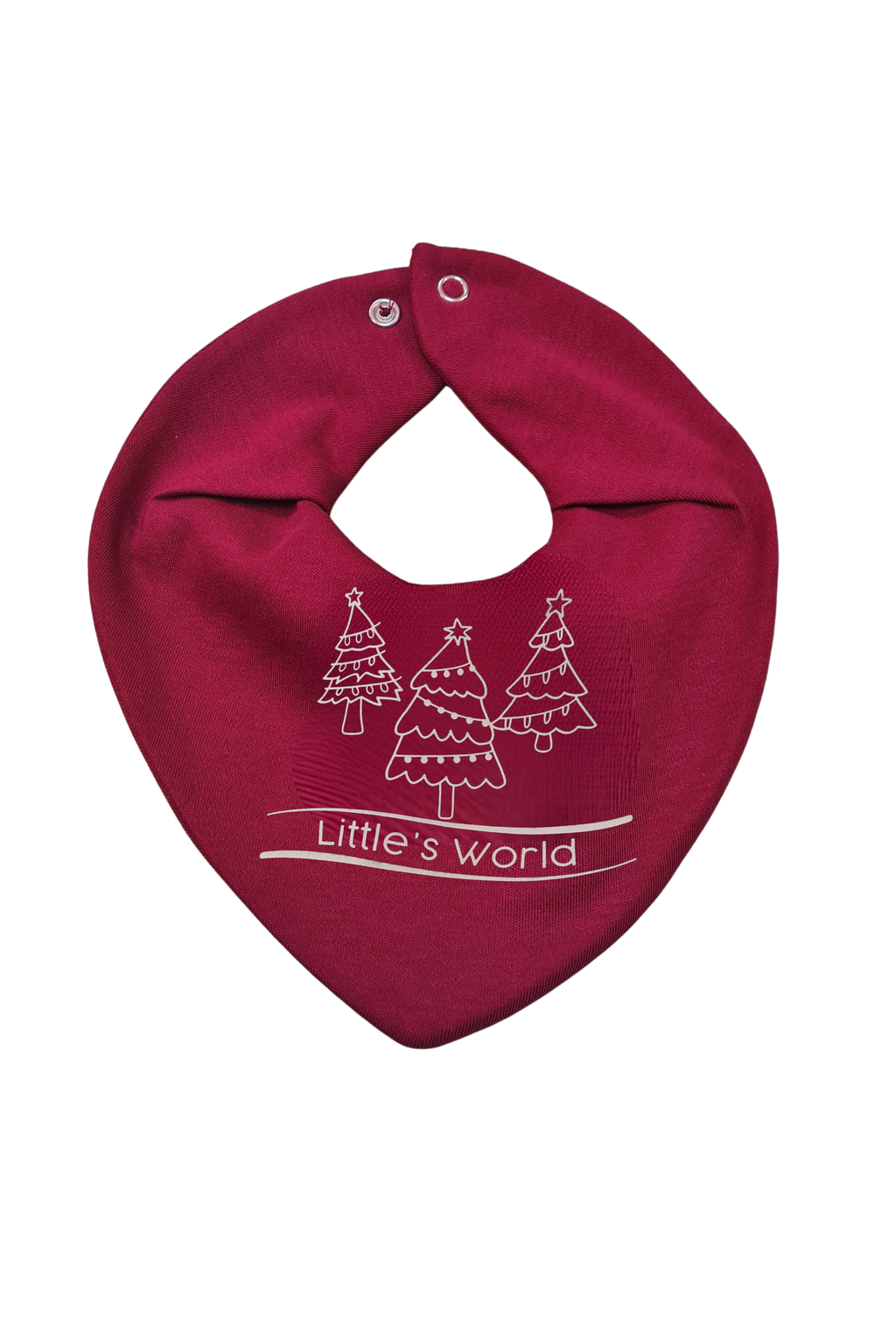 Premium Su Geçirmez Bandana Önlük | Cilt Dostu Penye & YKK Çıtçıt  Yılbaşı Ağaç Bordo