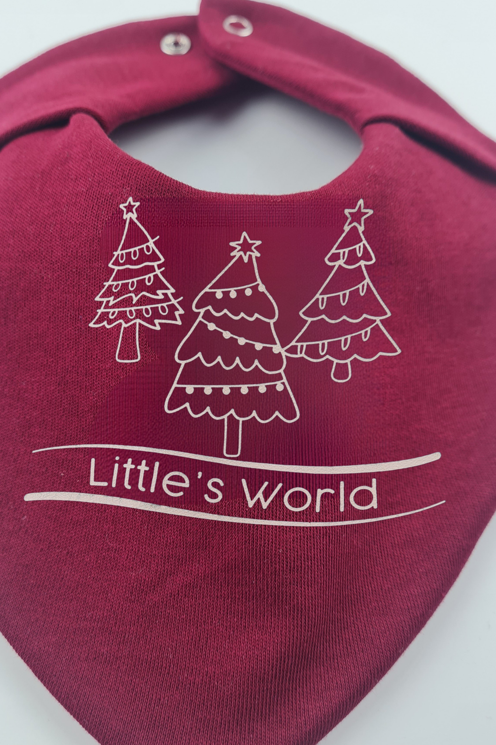 Premium Su Geçirmez Bandana Önlük | Cilt Dostu Penye & YKK Çıtçıt  Yılbaşı Ağaç Bordo
