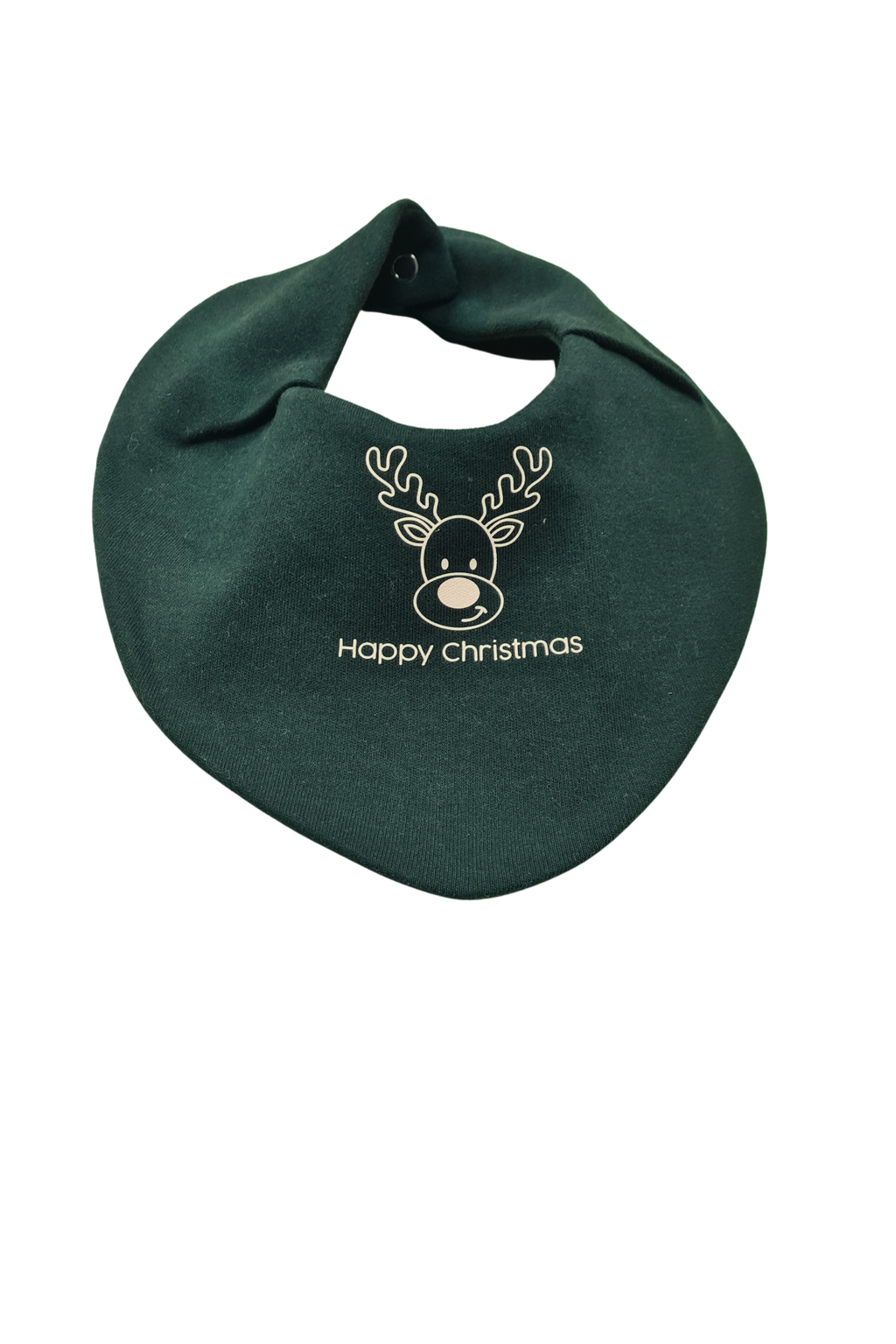 Premium Su Geçirmez Bandana Önlük | Cilt Dostu Penye & YKK Çıtçıt  Yılbaşı Geyik Çam Yeşili