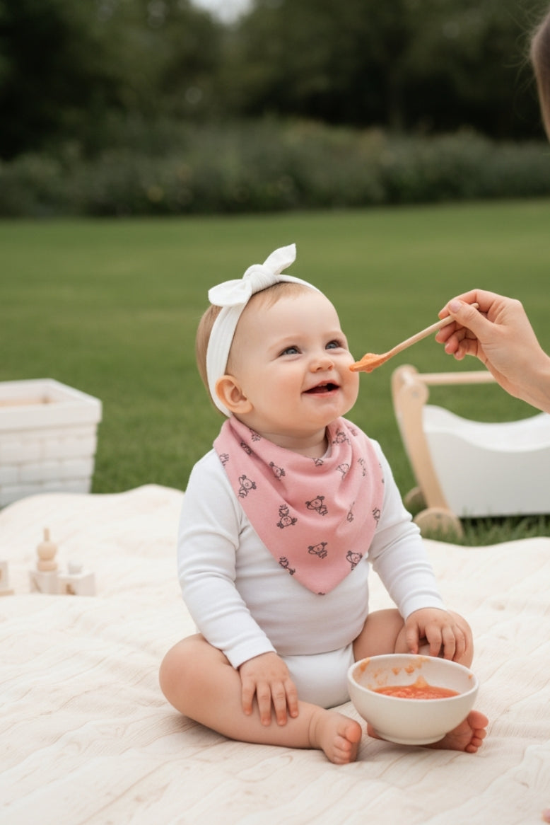 Premium Su Geçirmez Bandana Önlük | Cilt Dostu Penye & YKK Çıtçıt  (şeftali)