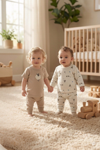 4 'li Pijama Takımı| Little's World Minik Kuzu ve Fildişi Latte