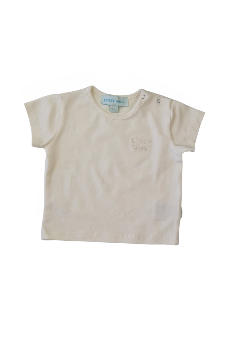 İkili Bebek Kirpi Tişört Takımı Ekru - Pamuklu 0-24 Ay | Little's World