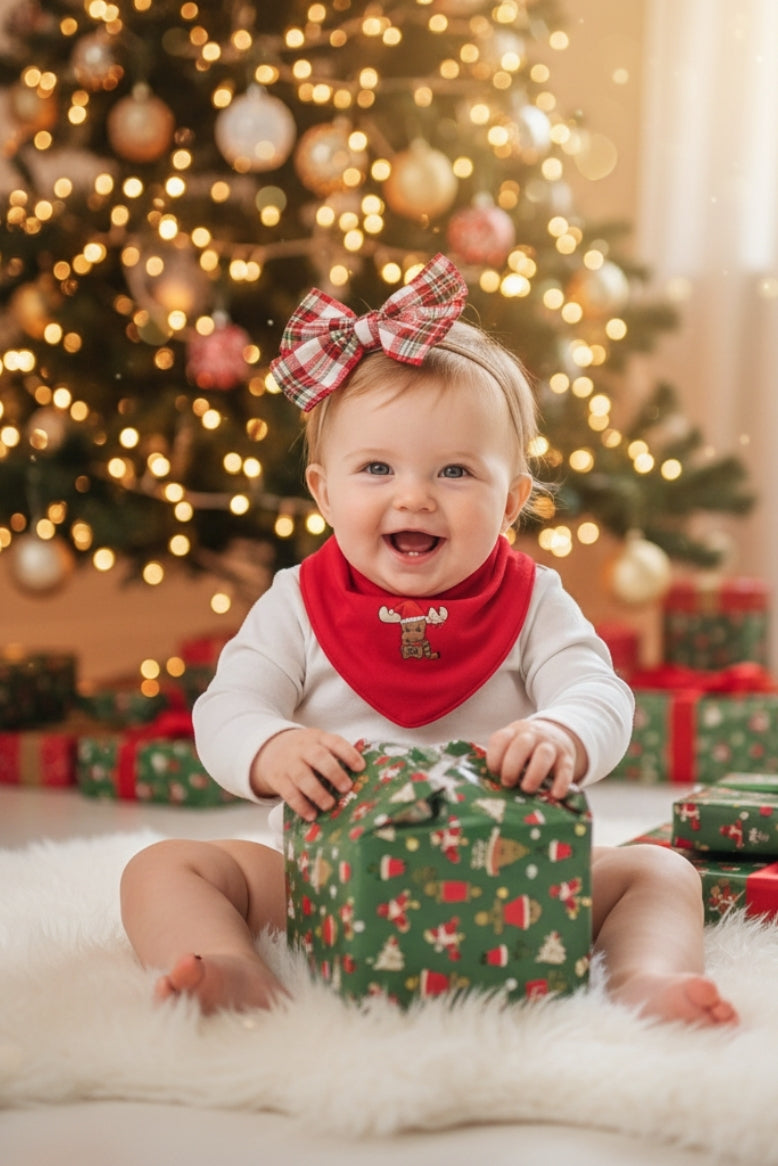 Premium Su Geçirmez Bandana Önlük | Cilt Dostu Penye & YKK Çıtçıt - Kırmızı