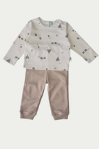 4 'li Pijama Takımı| Little's World Minik Kuzu ve Fildişi Latte