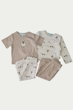 4 'li Pijama Takımı| Little's World Minik Kuzu ve Fildişi Latte