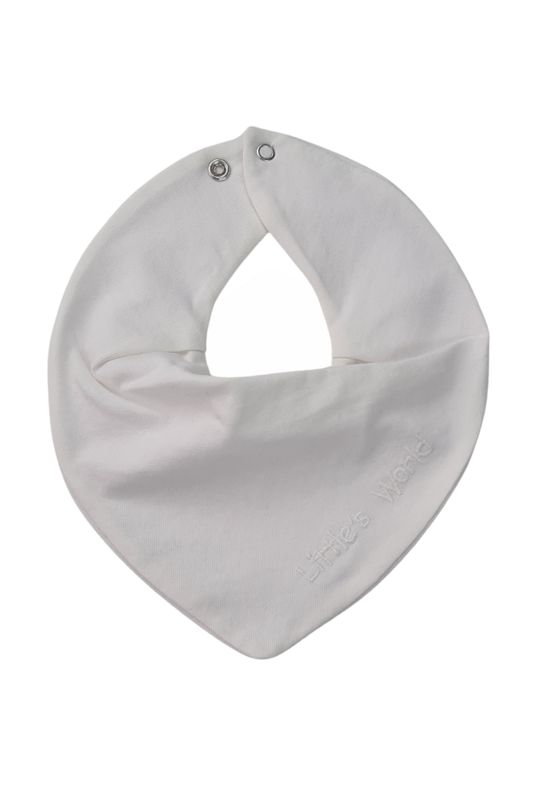 3'lü  Premium Su Geçirmez Bandana Önlük Set | Cilt Dostu Penye & YKK Çıtçıt Little's World Nakışlı Lacivert,Yeşil,Ekru