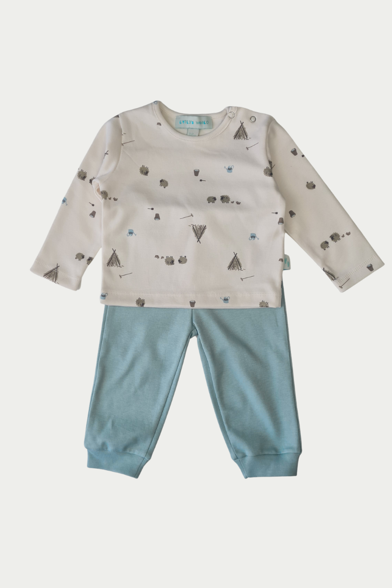 4 'li Pijama Takımı| Little's World Minik Kuzu ve Göl Mavisi