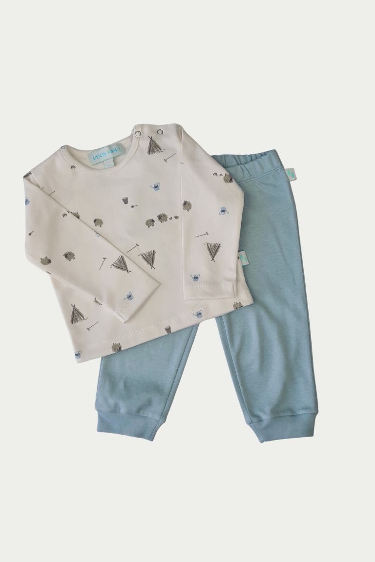 4 'li Pijama Takımı| Little's World Minik Kuzu ve Göl Mavisi