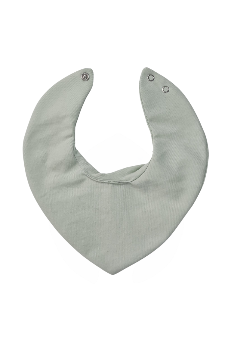 3'lü  Premium Su Geçirmez Bandana Önlük Set | Cilt Dostu Penye & YKK Çıtçıt Little's World Nakışlı Gey Melanje,Mint,Haki