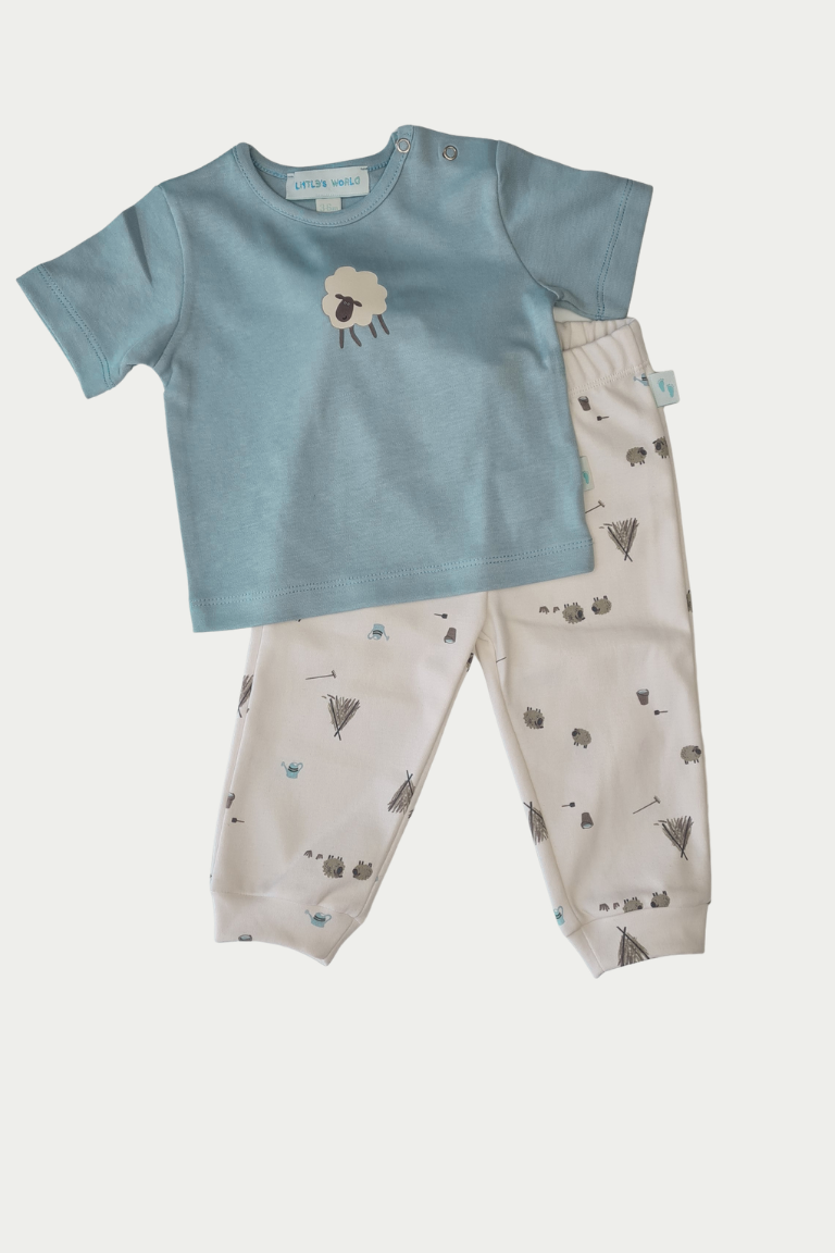 4 'li Pijama Takımı| Little's World Minik Kuzu ve Göl Mavisi