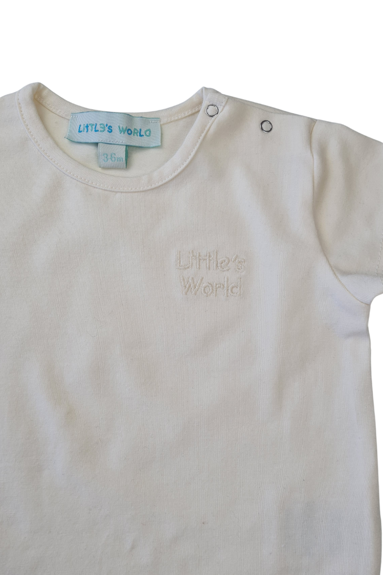 İkili Bebek Kirpi Tişört Takımı Ekru - Pamuklu 0-24 Ay | Little's World