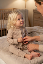 Patikli ve Eldivenli Tulum| Little's World Minik Kuzu Fildişi Latte