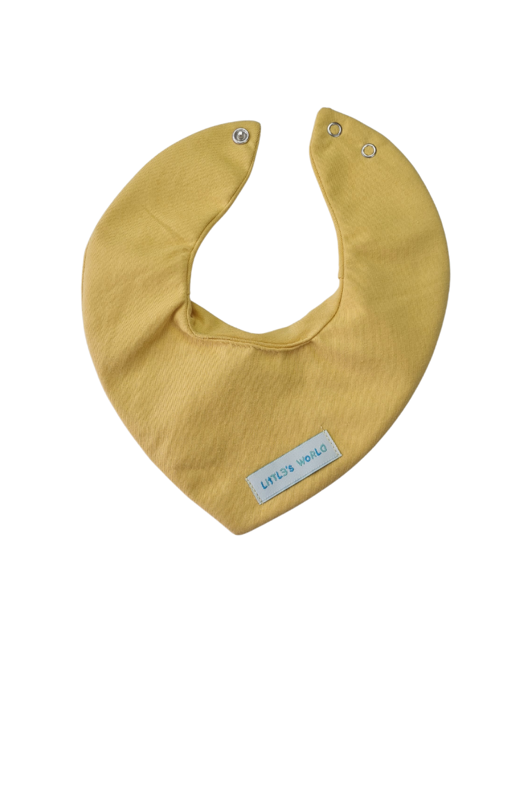 Premium Su Geçirmez Bandana Önlük | Cilt Dostu Penye & YKK Çıtçıt Little's World Nakışlı Mimoza