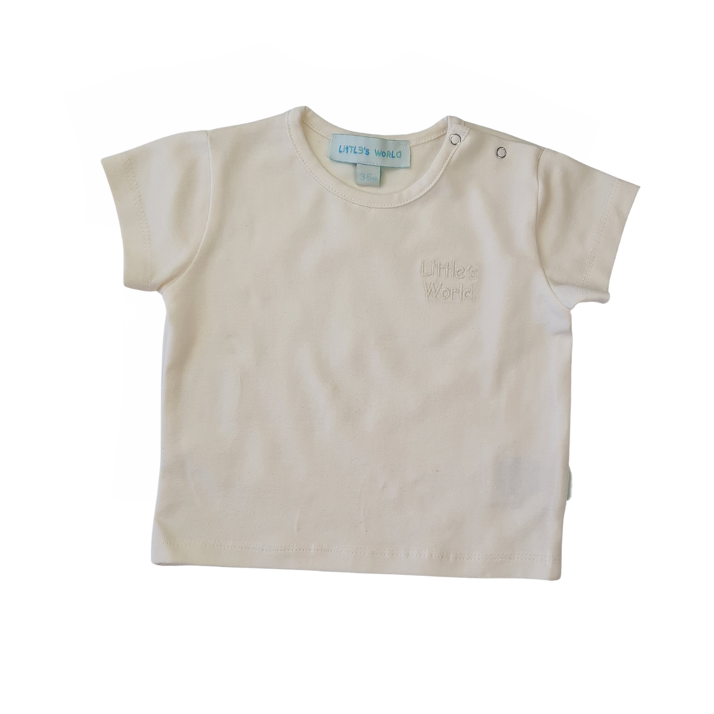 İkili Bebek Kirpi Tişört Takımı Ekru - Pamuklu 0-24 Ay | Little's World