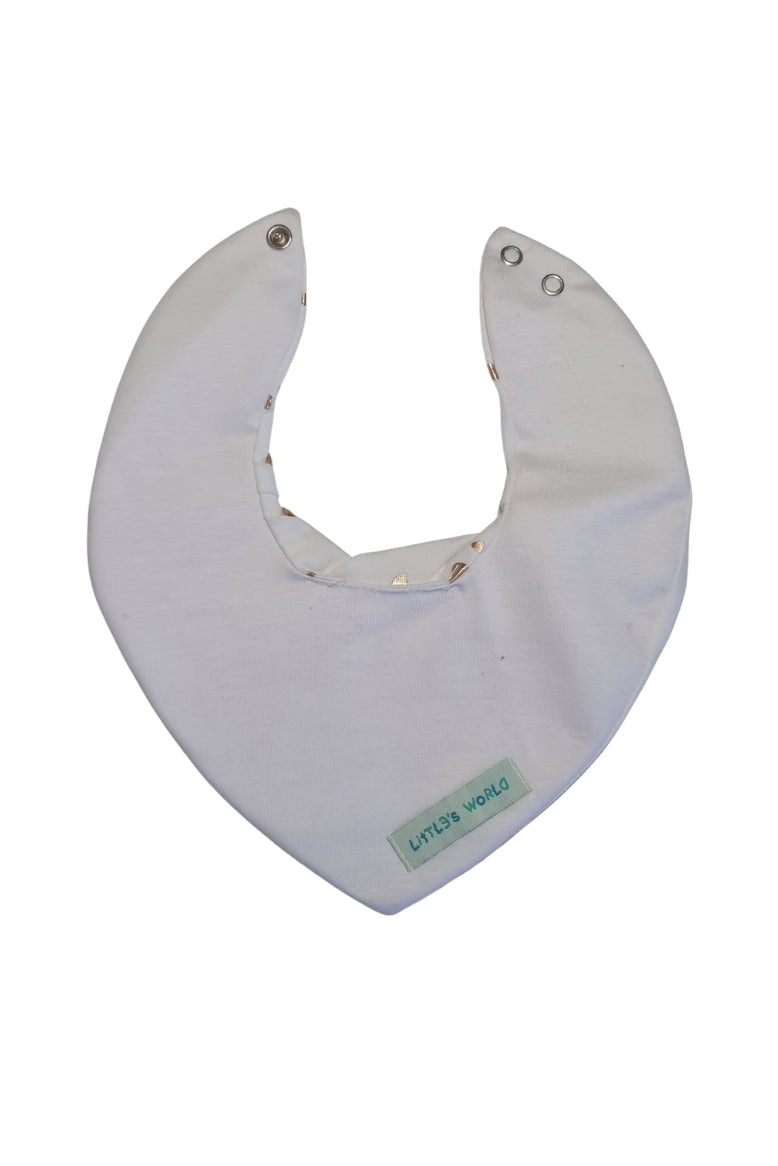 Premium Su Geçirmez Bandana Önlük | Cilt Dostu Penye & YKK Çıtçıt (Beyaz)