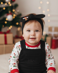 Anne ve Kız  Bebek Lastikli Bandana Siyah