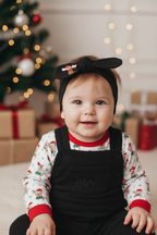 Anne–Kız Lastikli Bandana | Penye Kumaş Little's World Siyah