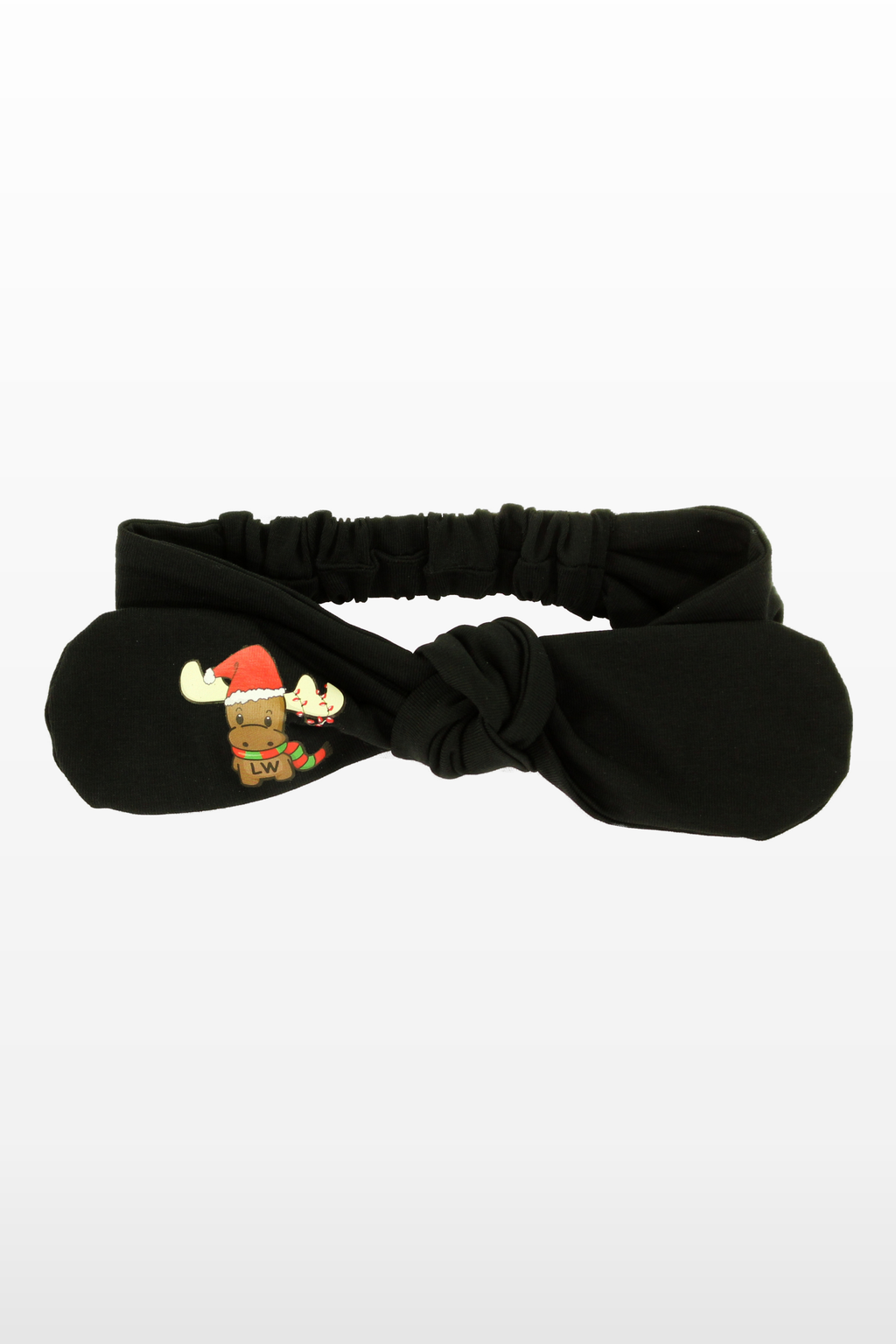 Anne–Kız Lastikli Bandana | Penye Kumaş Little's World Siyah