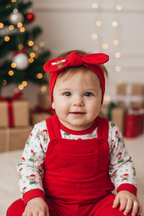 Anne–Kız Lastikli Bandana | Penye Kumaş Little's World Kırmızı