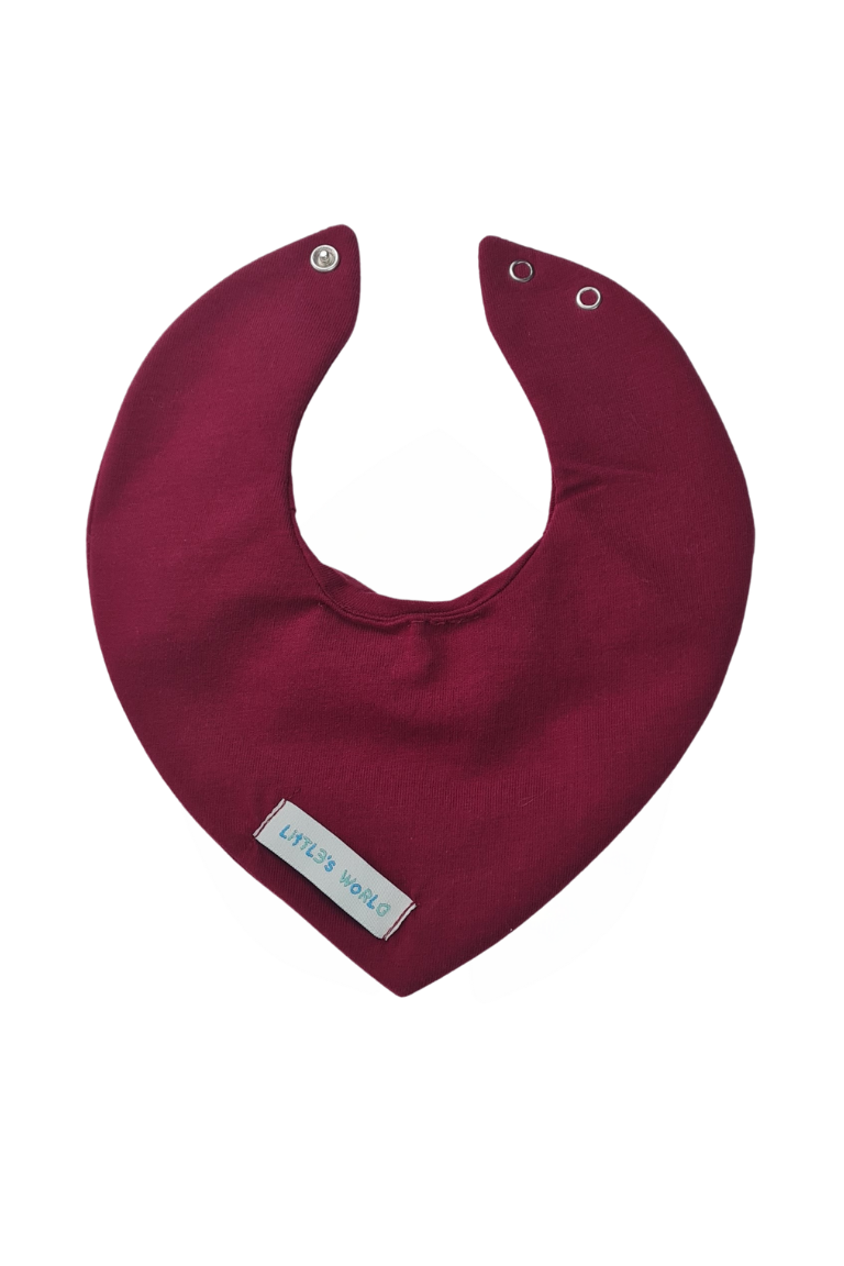 3'lü  Premium Su Geçirmez Bandana Önlük Set | Cilt Dostu Penye & YKK Çıtçıt Little's World Nakışlı Yellow,Dusty Pink,Bordo