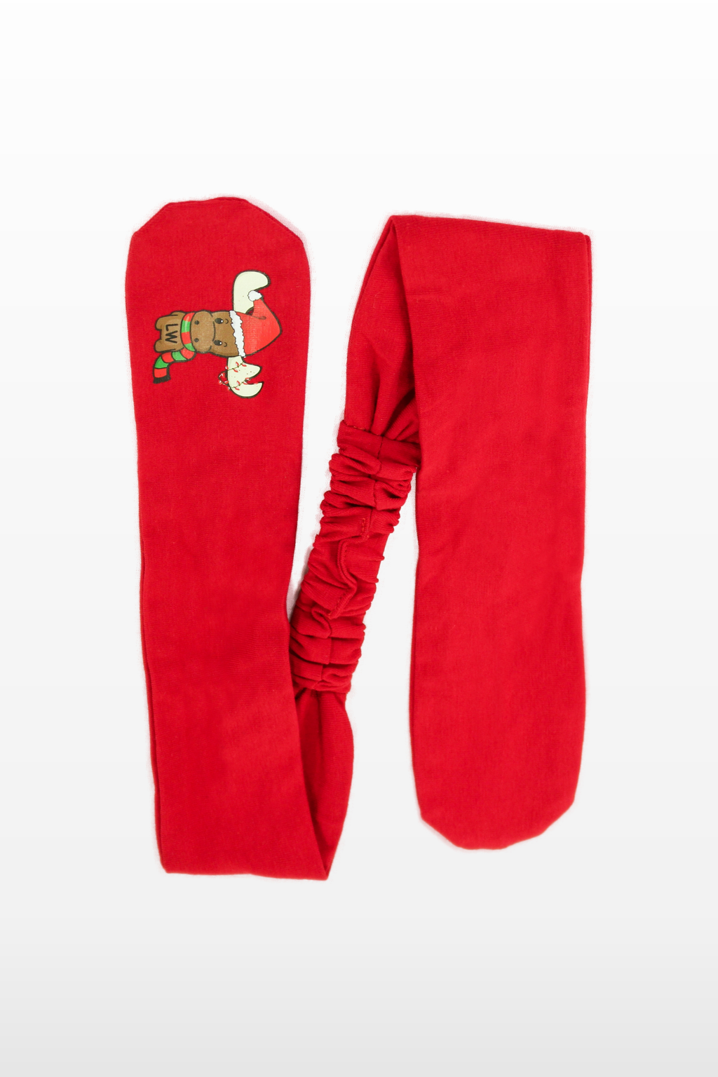 Anne–Kız Lastikli Bandana | Penye Kumaş Little's World Kırmızı