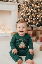 Yılbaşı konseptli çam yeşili bebek kıyafeti - kullanım görünümü