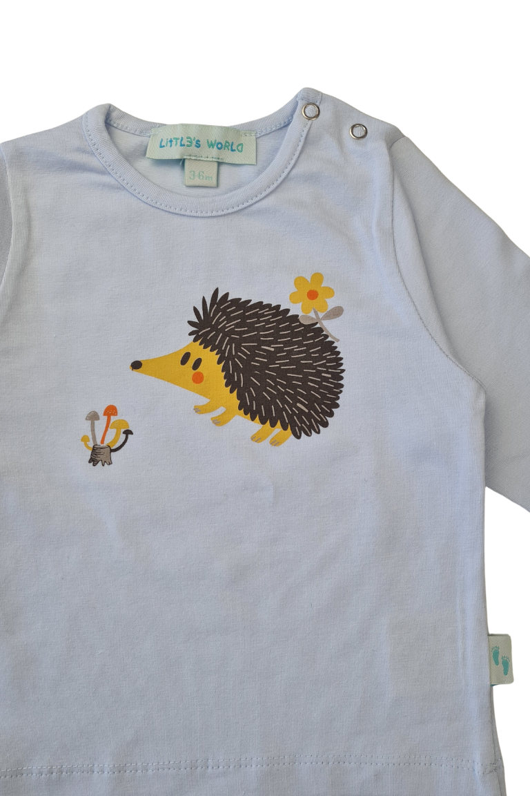 İkili Bebek Kirpi Tişört Takımı Mavi - Pamuklu 0-24 Ay | Little's World