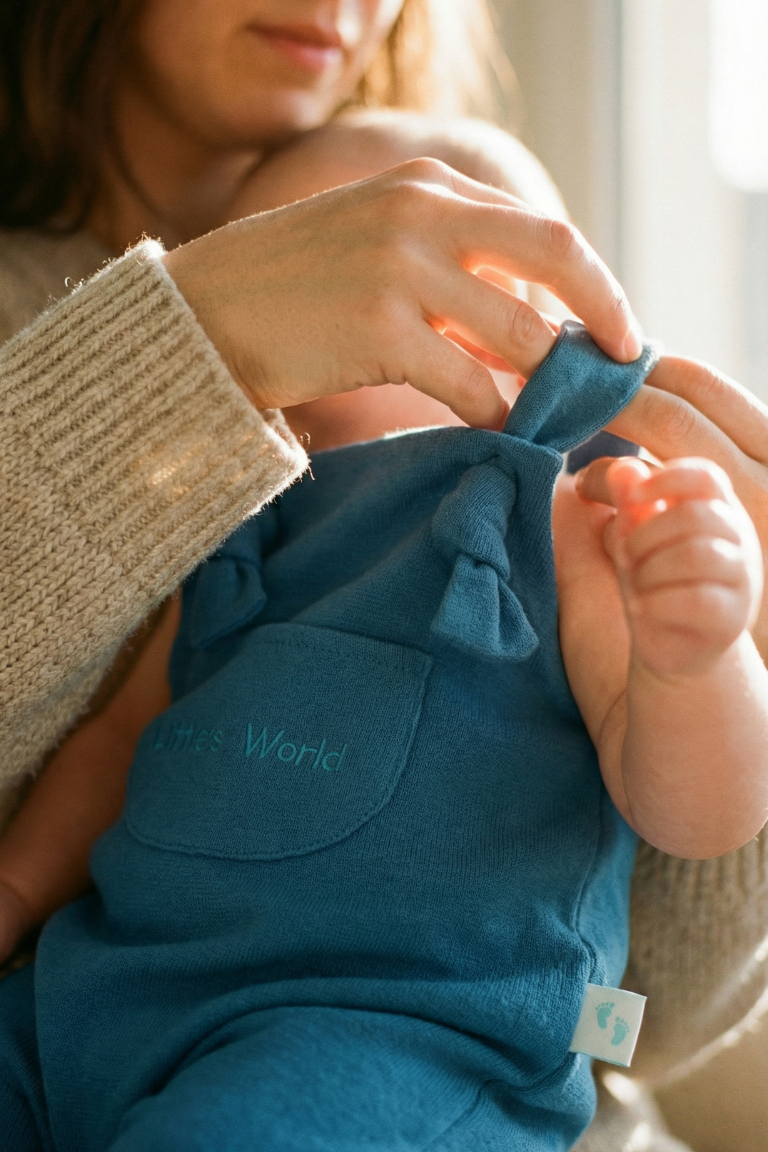 İlikli Bebek Salopet Mavi-  Little's World